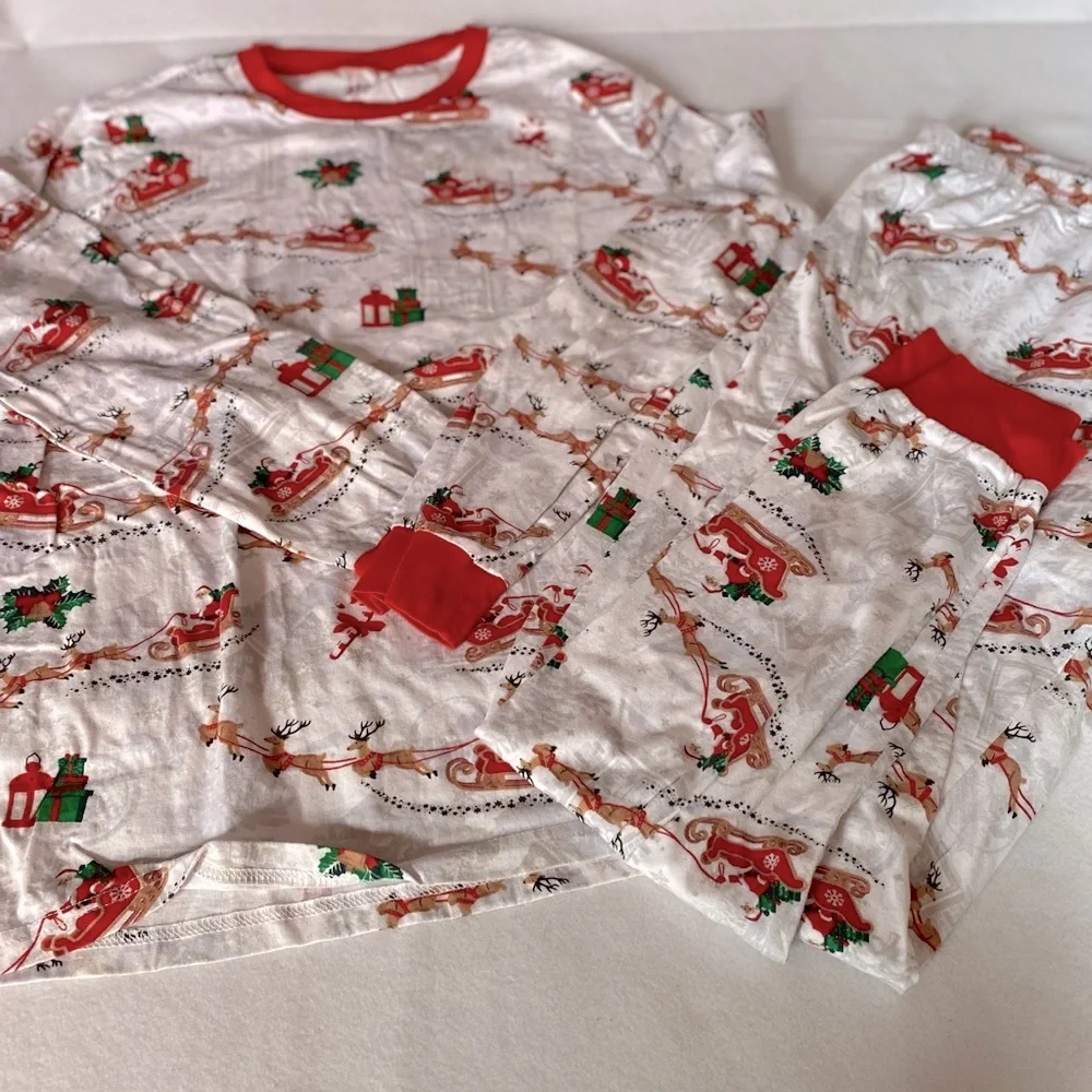 PJ Place Holiday Pajama Set Women Size Large Red Green Worn Once! Xmas